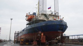 تعمیر کشتی روسی در شمال + تصاویر