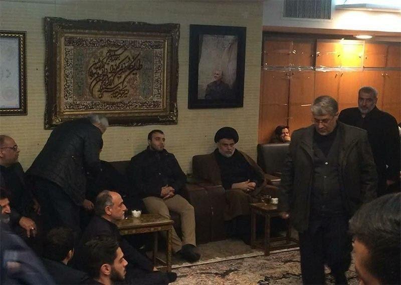 حضور مقتدی صدر در منزل سردار شهید سلیمانی