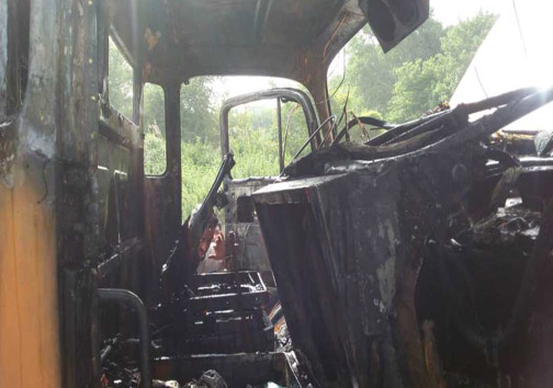 آتش سوزی خودرو کامیون