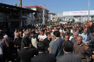 تشییع با شکوه پیکر پدر شهیدان رضایی با حضور استاندار مازندران