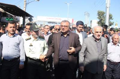 تشییع با شکوه پیکر پدر شهیدان رضایی با حضور استاندار مازندران