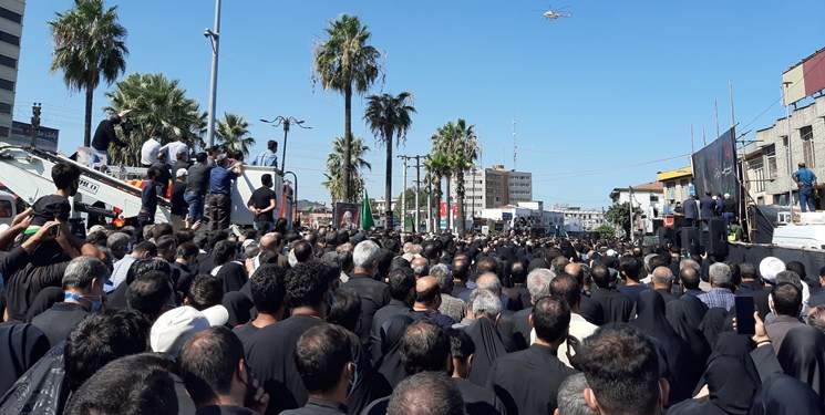 حضور پرشور مردم در مراسم تشییع پیکر علامه حسن‌زاده‌آملی / مهیا شدن هلی‌کوپتر برای انتقال پیکر