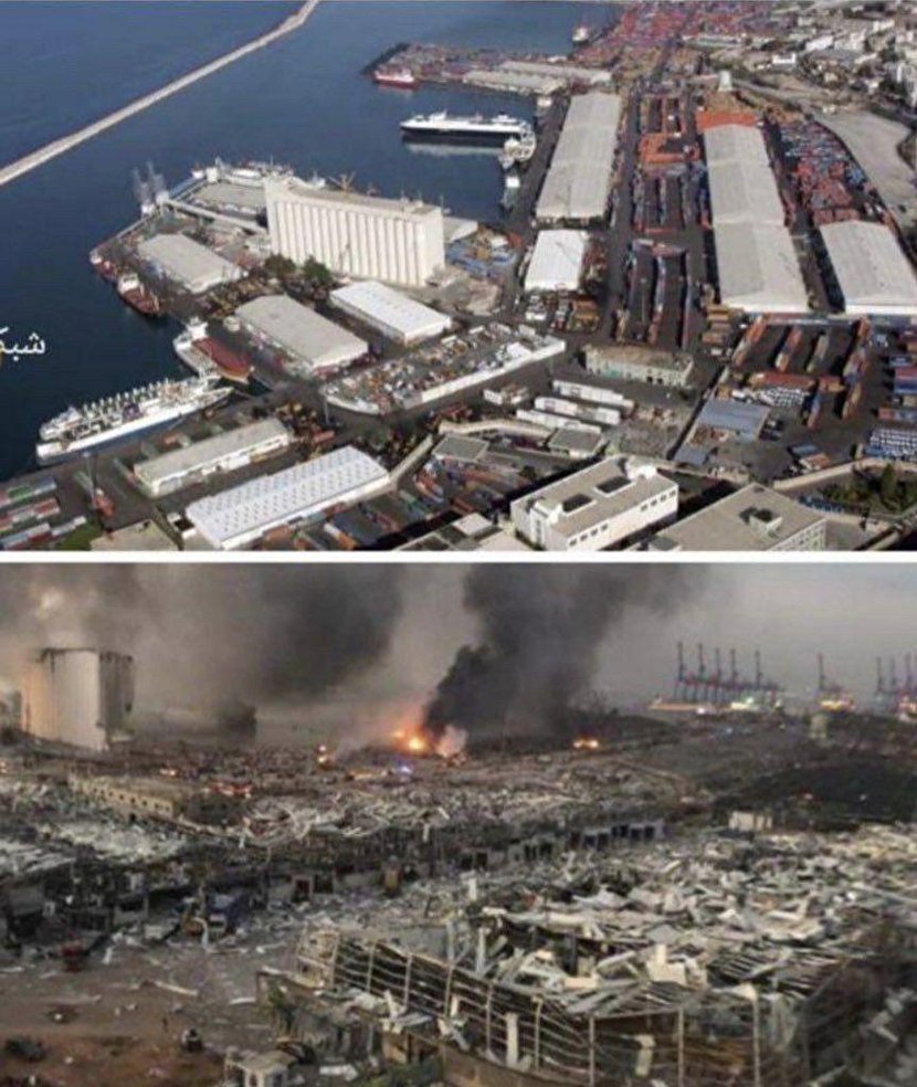 عکس: ساحل بیروت قبل و بعد از انفجار هولناک
