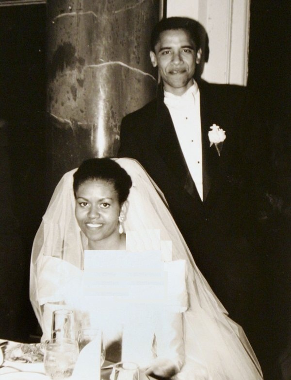 تصویری دیده نشده از مراسم عروسی باراک اوباما!/عکس