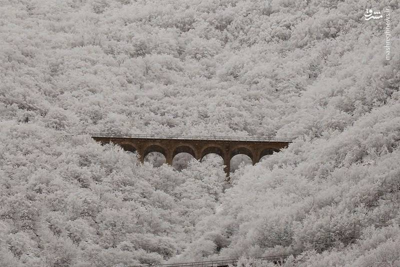 نمایی زیبا از پل ورسک در زمستان