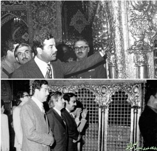عکس/صدام حسین در حرم مطهر رضوی