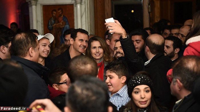 تصاویر/ بشار اسد و همسرش در کلیسا