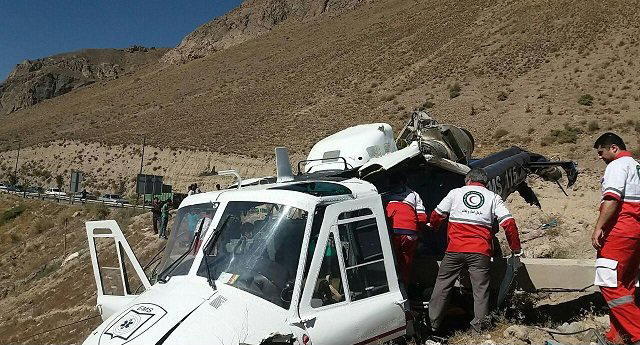 سقوط مرگبار هلی‌کوپتر اورژانس مازندران +(تصویر)