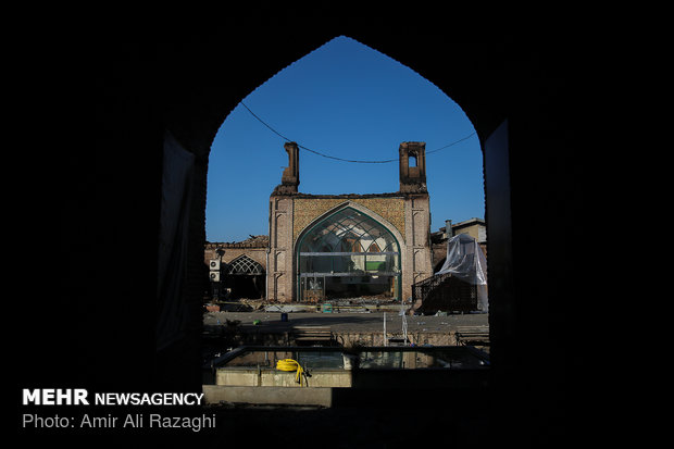 مسجد جامع ساری پس از مهار آتش