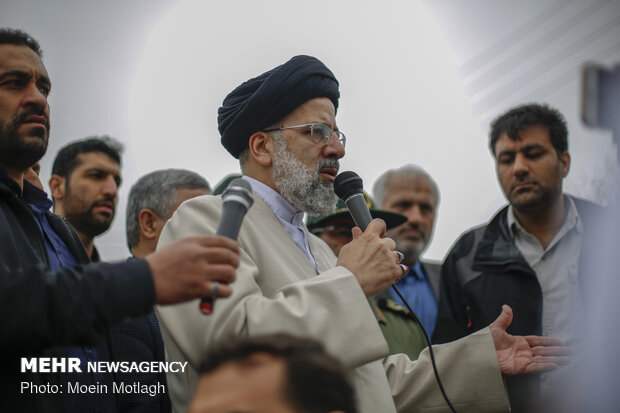 بازدید حجت‌الاسلام والمسلمین سیدابراهیم رئیسی رئیس قوه قضائیه از مناطق سیل‌زده گلستان