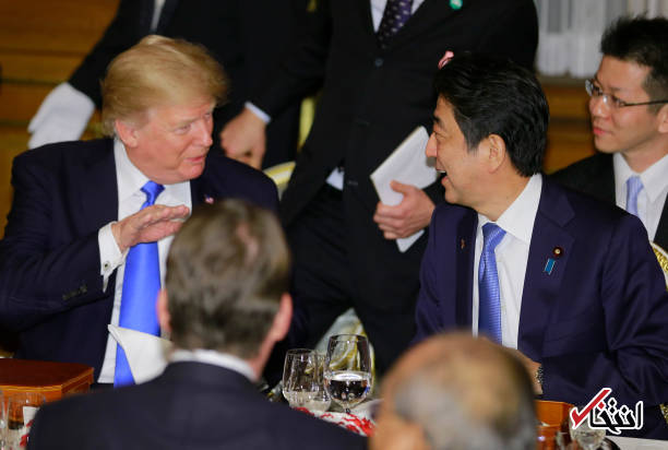 عکس/ ترامپ و همسرش در ضیافت شام نخست وزیر ژاپن
