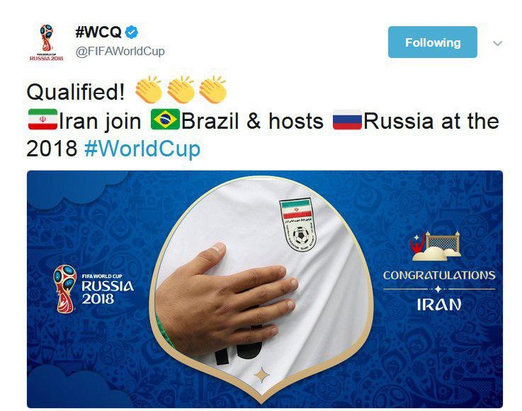 پیام تبریک فیفا و AFC برای صعود تیم ملی پیام تبریک فیفا و AFC برای صعود تیم ملی