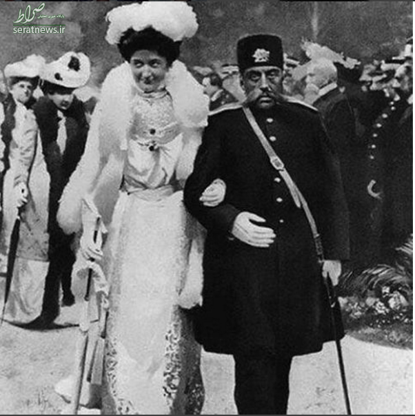 عکس/مظفرالدین شاه در کنار ملکه ایتالیا