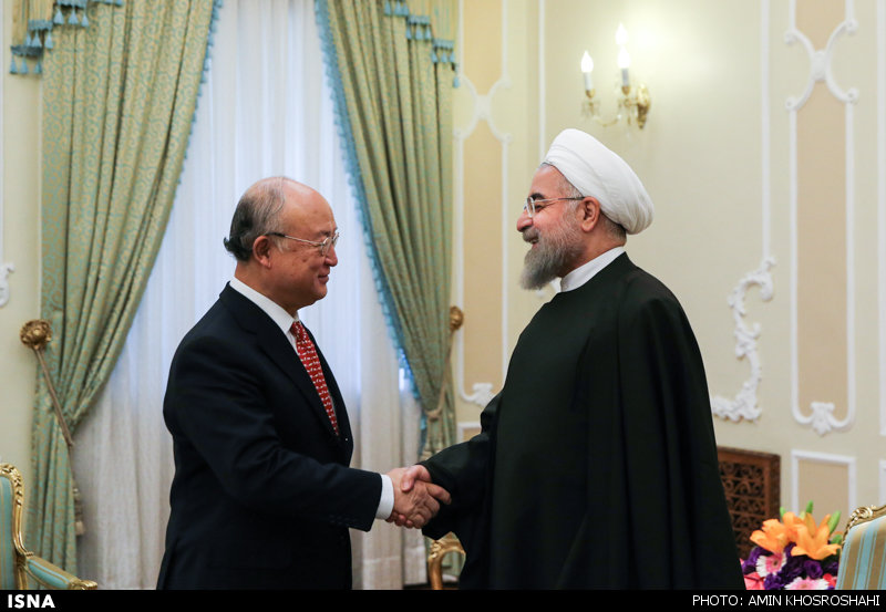 دیدار آمانو با رئیس‌جمهور در تهران