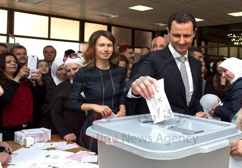 بشار اسد پای صندوق رأی +عکس