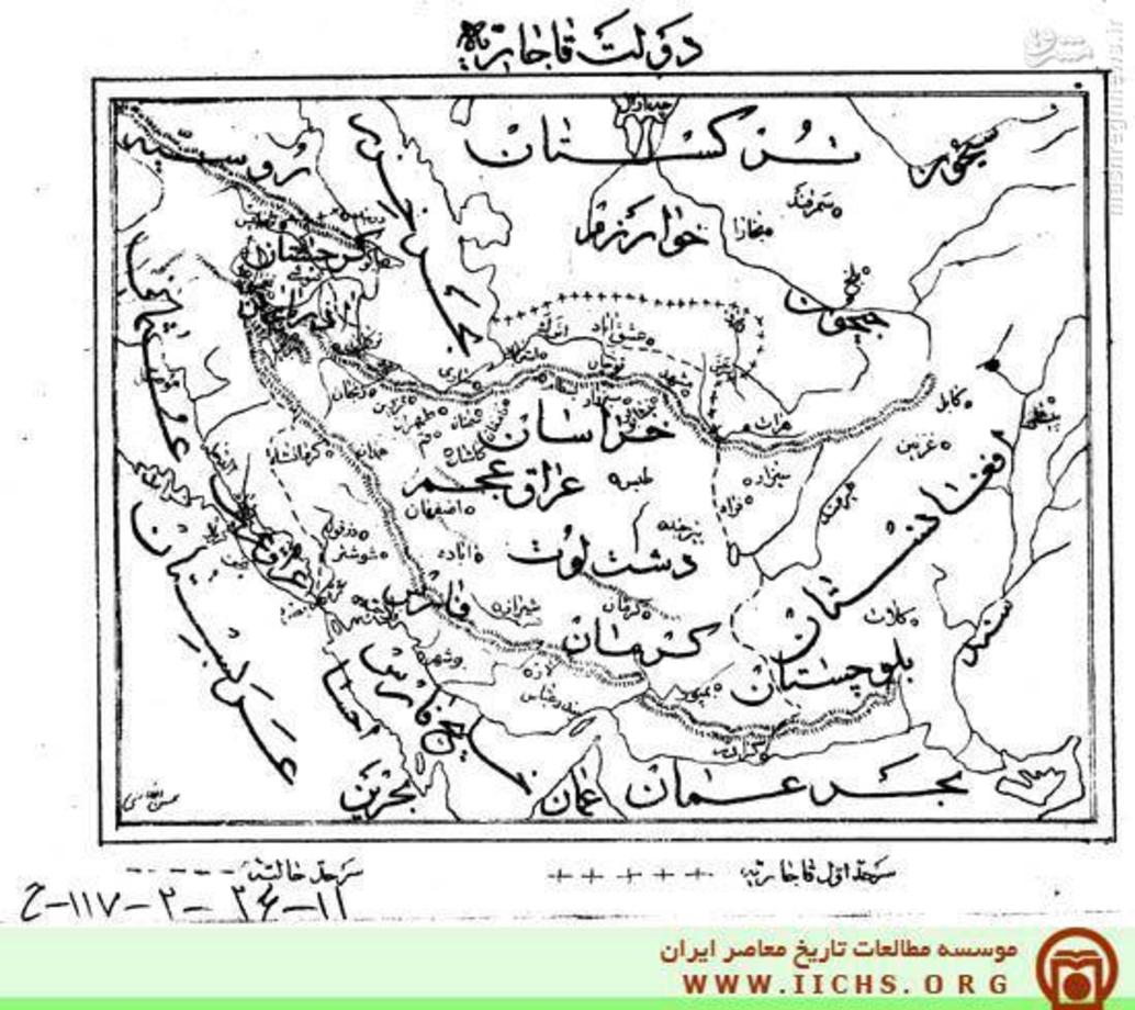 نقشه ایران در زمان قاجار +عکس