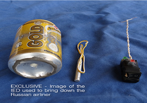داعش تصویر بمبی که باعث انفجار هواپیمای روسیه شد را منتشر کرد