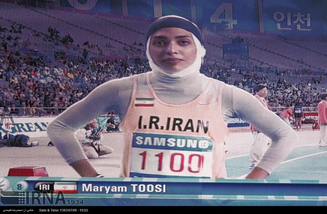 بانوی ایرانی در مسابقات دو و میدانی اینچئون (عکس)