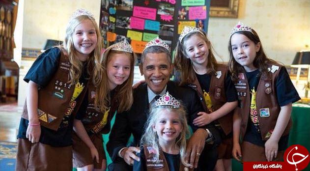 بچه داری به شیوه اوباما + تصاویر