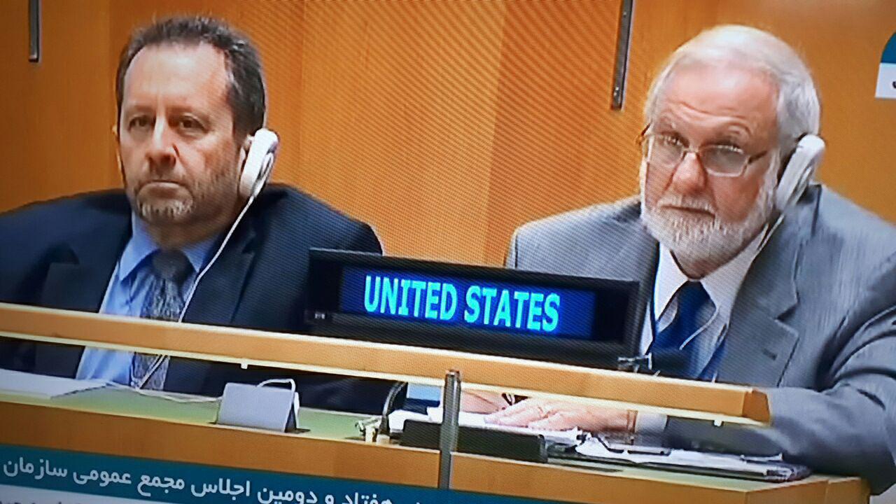 عکس/ نمایندگان امریکا هنگام سخنرانی روحانی در سازمان ملل
