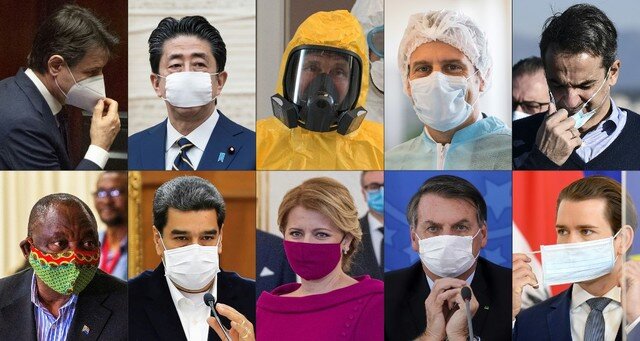 رهبران جهان با ماسک