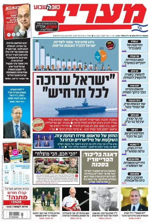 صفحه نخست روزنامه&zwnj;های عبری زبان/ هاآرتص: در اسرائیل اصلا به تبعات آغاز جنگ با ایران فکر نمی&zwnj;کند