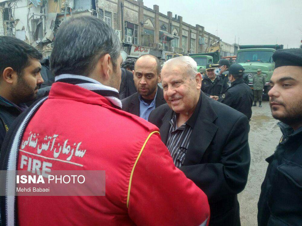=حضور سفیر فلسطین در محل حادثه پلاسکو