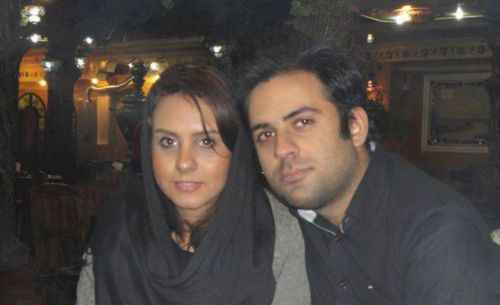 دختر اکبر عبدی در کنار همسرش 