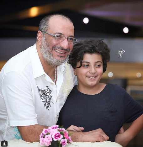 عکس خندان «امیر جعفری» و پسرش