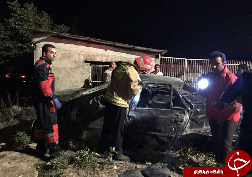 دو کشته و مصدوم در واژگونی خودروی سمند در جاده ساری نکا + تصاویر