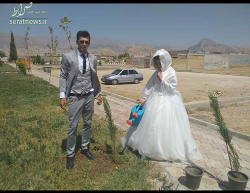 کاشت نهال به جای جشن عروسی در شرایط کرونا+عکس