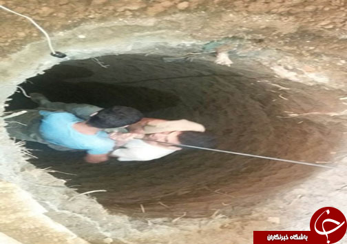 نجات ۲ کارگر مقنی از عمق ۸ متری چاه +تصاویر
