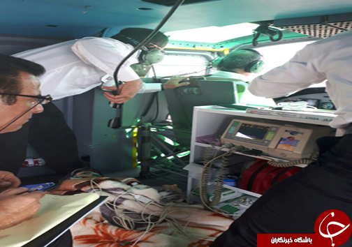 انتقال بیمار قلبی از با بالگرد اورژانس مازندران + تصاویر