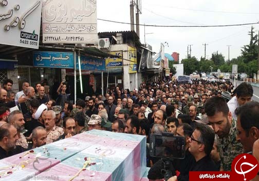مراسم تشییع شهدا گمنام در شهرستان های نکا و تنکابن + تصاویر