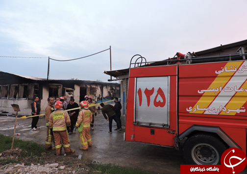 مرگ کارگر ساروی در حادثه آتش سوزی مرغداری + تصاویر
