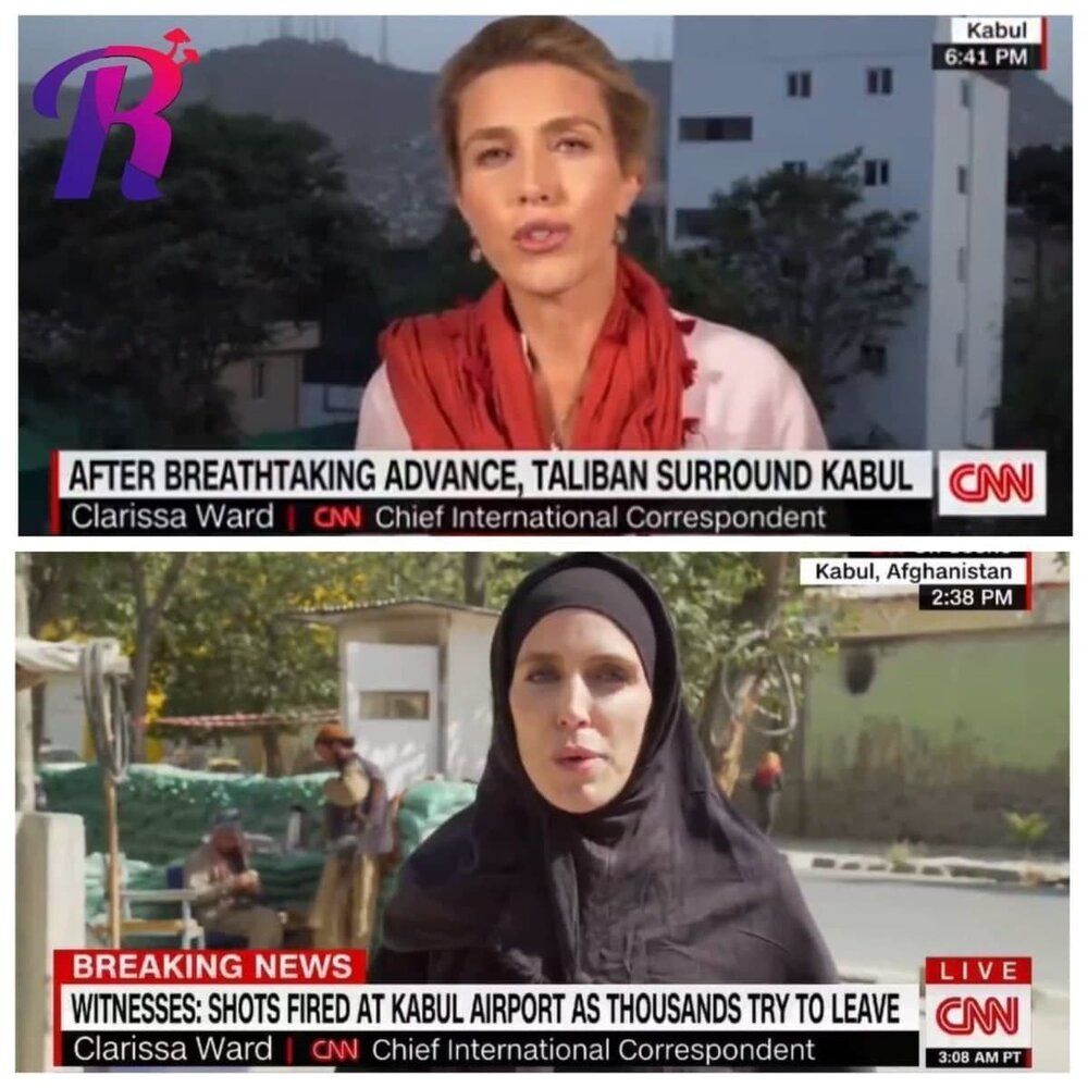 عکس | تصویری جالب از گزارشگر زن CNN در افغانستان قبل و بعد از حضور طالبان!