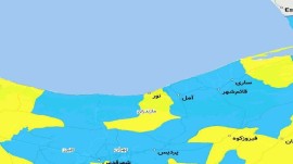 کاهش تعداد شهرستان های آبی کرونایی در استان مازندران 