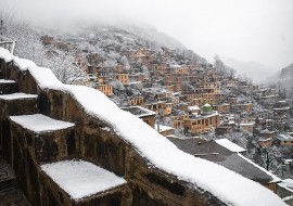 بارش برف در روستای زیبای ماسوله