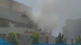 آتش سوزی در ساختمان اورژانس بیمارستان رازی