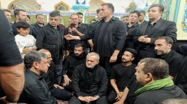 حضور رییس جمهور در مراسم شام غریبان امام‌حسین (ع) اردبیل