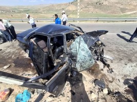 تصادف مهیب وانت حمل سوخت با خودروی پلیس