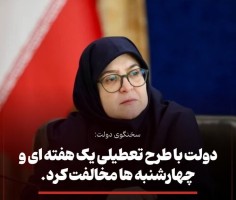 دولت با طرح تعطیلی یک‌هفته ای و چهارشنبه‌ها مخالفت کرد