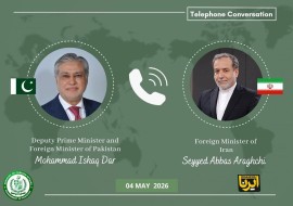 وزیران امور خارجه جمهوری اسلامی ایران و پاکستان طی گفت وگوی تلفنی، آخرین تحولات منطقه‌ای و تلاش‌های جاری دیپلماتیک با هدف کمک به ثبات در منطقه را مورد بررسی قرار دادند.‌ 