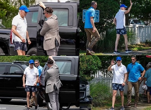 آفتاب گرفتن جو بایدن و همسرش در ساحل دریا 3