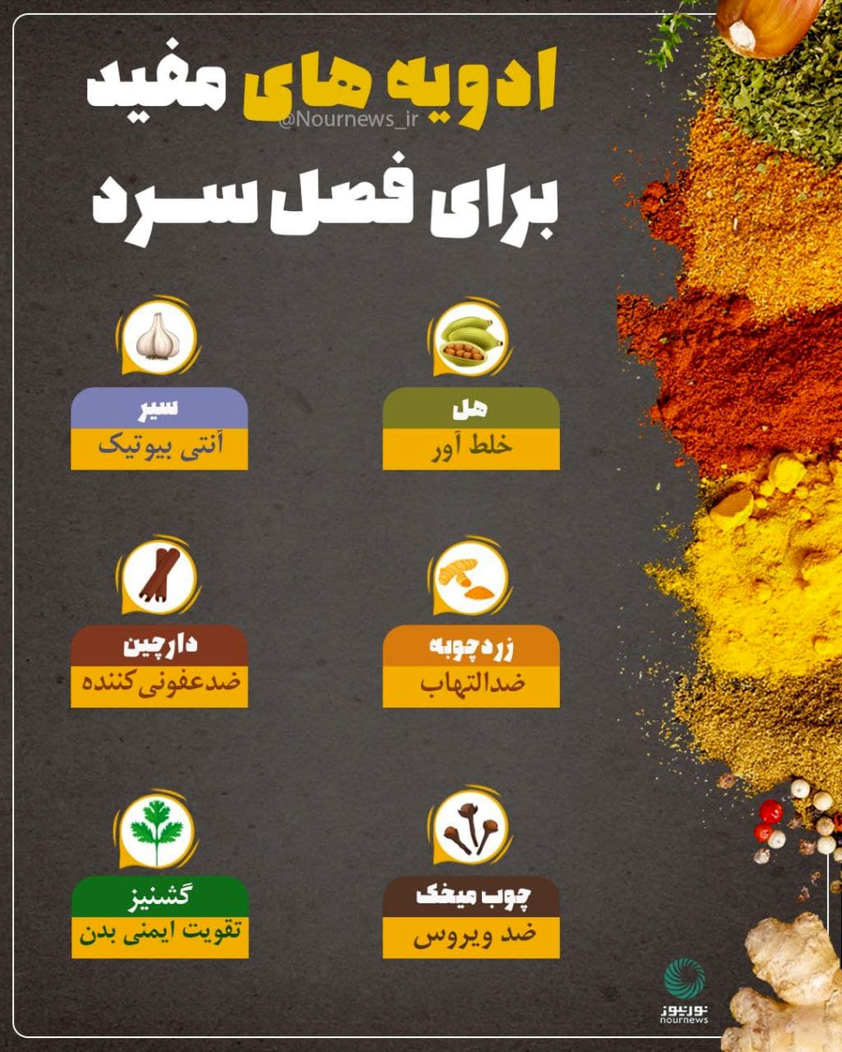 ادویههای مفید برای فصل سرد