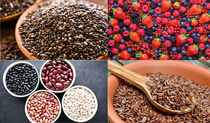 دانه-چیا،-توت،حبوبات-و-دانه-کتان