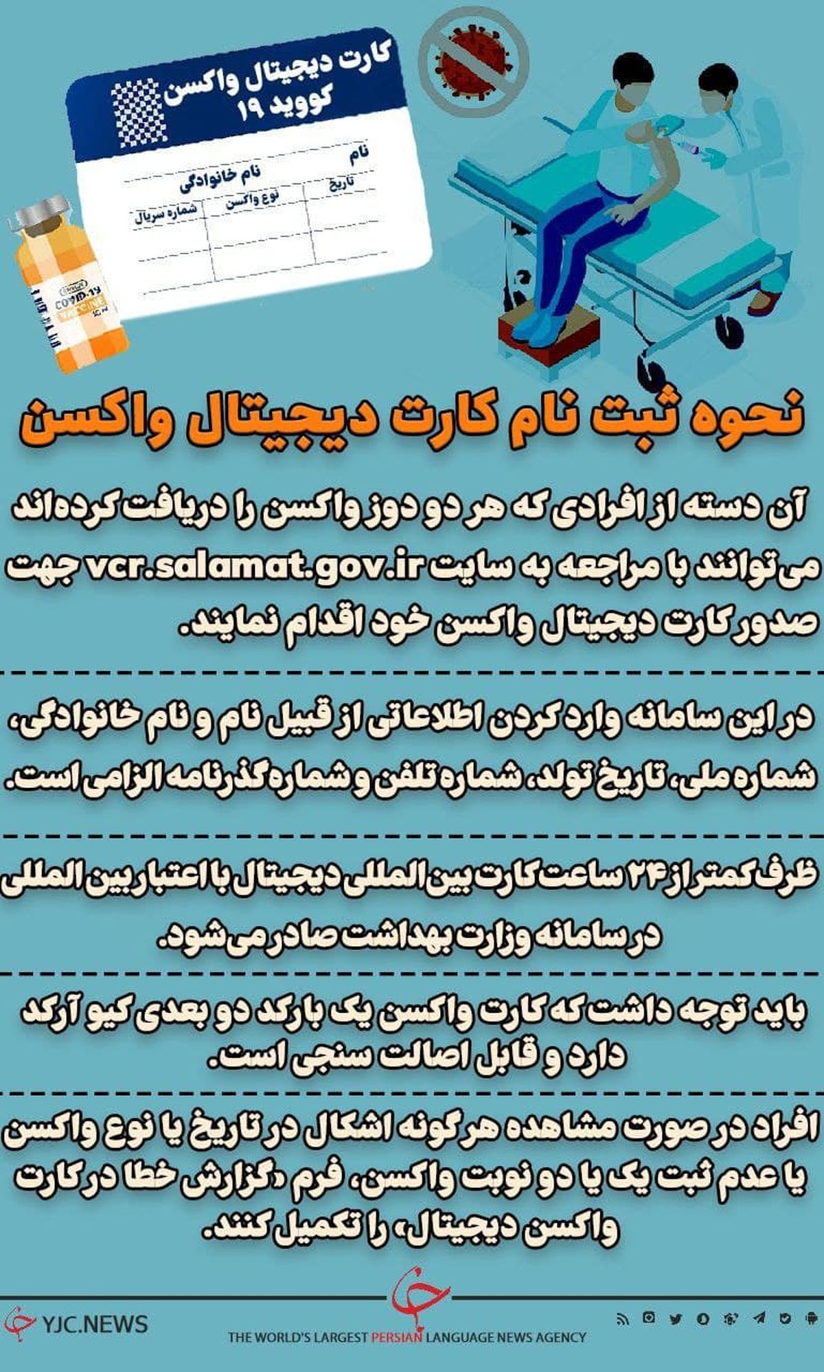 نحوه ثبتنام کارت دیجیتال واکسن