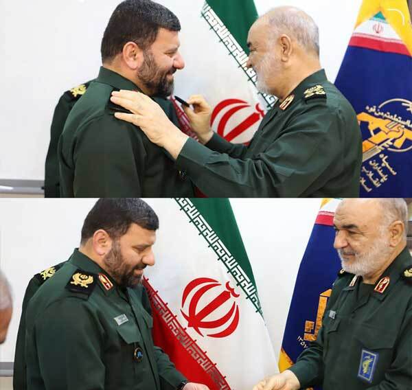 تصاویری از اعطای درجه سرتیپ دومی به سید مهدی موسوی توسط فرمانده کل سپاه