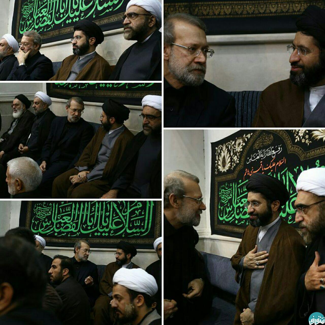 عکس/ خوش و بش مسعود خامنه ای و علی لاریجانی