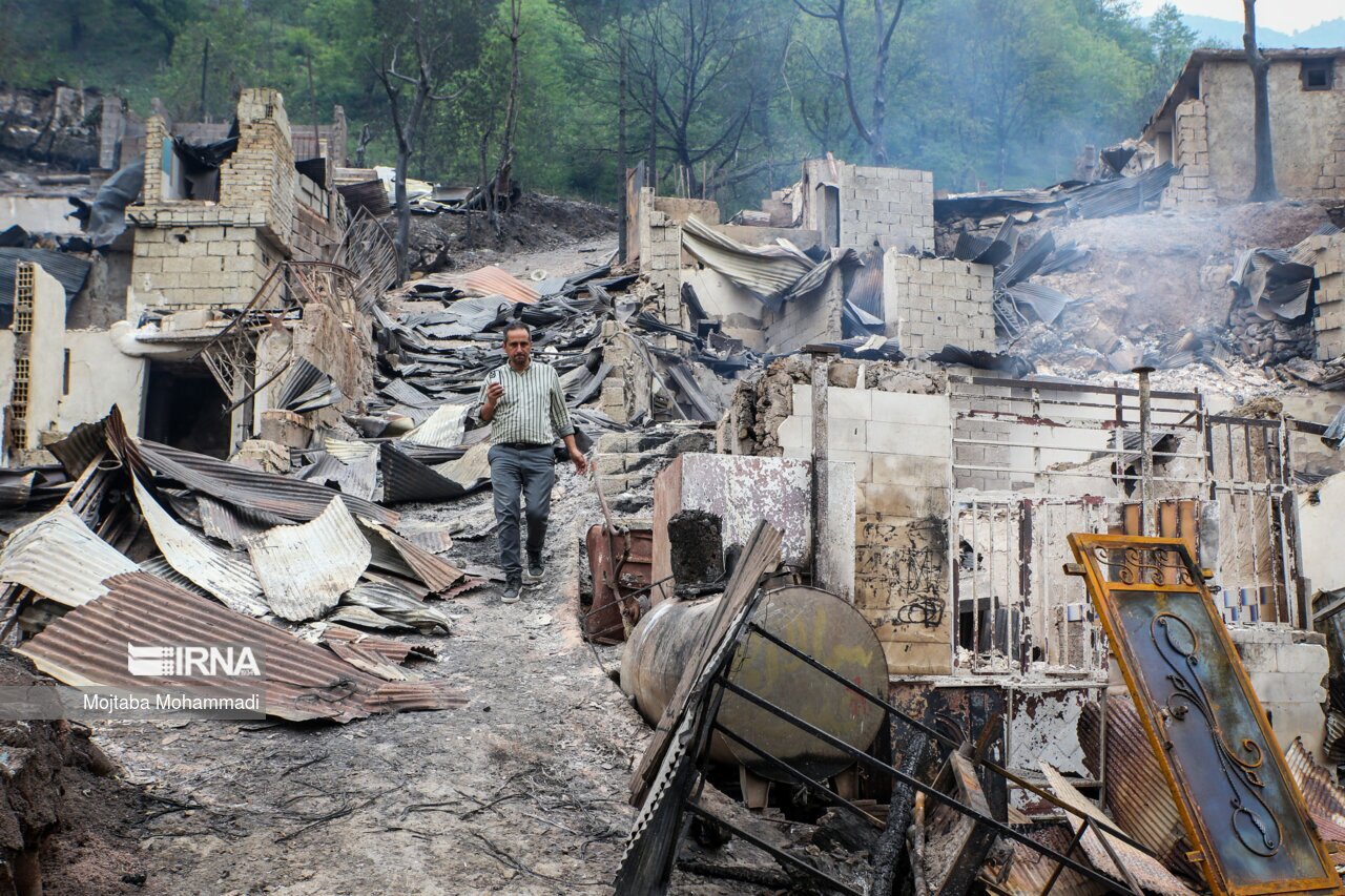 تصاویر: ویرانی گسترده در روستای امام‌زاده ابراهیم گیلان